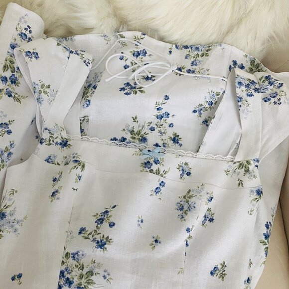 NEW Reformation Loula Linen Dress In Truly - Picture 3 of 7